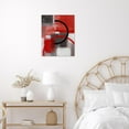 thumbnail image 3 of Red Geometric Wall Art for Bathroom Modern Black and White Minimalist Canvas Wall Art Wall Paintings Home Decor Gray Wall Pictures for Living Room Bedroom Office Ready To Hang,12x16 Inch, 3 of 5