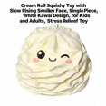 thumbnail image 2 of Cream Roll Squishy Toy with Slow Rising Face, Single Piece, White Kawaii Design, for Kids and Adults, Relaxation Toy, 2 of 3