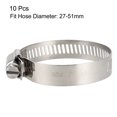 thumbnail image 2 of 27-51mm Worm Gear Hose Clamp, 304 Stainless Steel Fuel Line Clamps 10 Pcs, 2 of 5