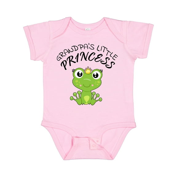 Inktastic Grandpa's Little Princess Cute Frog Girls Baby Bodysuit