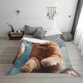 thumbnail image 6 of KLL Floating Cat And Donuts Print Fleece Throw Blanket, Horizontal Fleece Bedding Cute Soft Blankets Comfy Fleece Flannel Plush Home Decor for Couch & Bed -80"x60", 6 of 9