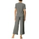 thumbnail image 3 of Conjuntos de pijama para mujeres INSPIRE CHIC, cuello redondo, manga corta, de ribete sólido, ropa de dormir casual, pijamas para damas 2XL gris oscuro, 3 of 6