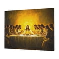 thumbnail image 3 of CozyNet Glowing Depiction Of The Last Supper, Jesus Breaking Bread Surrounded By His Disciples Wall Art Prints With Frame Canvas Perfect for Living Room & Bedroom, Ready to Hang, Wall Decor 12"x16", 3 of 10