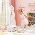 thumbnail image 4 of Costway Kids Jewelry Cabinet with Full-Length Mirror Drawer 2 Adjustable Tilt Angles White, 4 of 9