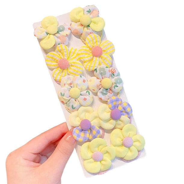 8 lindas gomas para el pelo coreanas con flores para niñas, 10 unidades por juego, suaves y elásticas, ideales para regalar y uso diario.