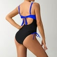 thumbnail image 4 of Hvot&aat Women's Color Block One Piece Bathing Suit Crisscross Front Drawstring Side Swimsuit Tummy Control Beachwear, 4 of 5