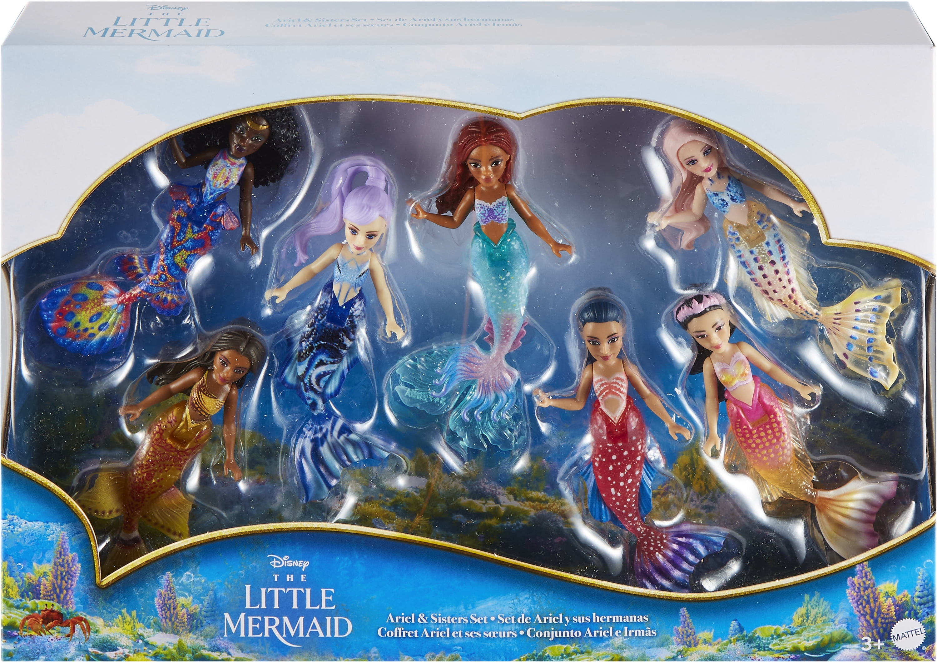 Disney The Little Mermaid Ariel and Sisters Small Doll Set with 7