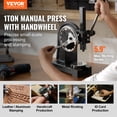 thumbnail image 2 of VEVOR Arbor Press, 1 Ton Manual Arbor Press with Handwheel, 5.9" Maximum Height, Cast Iron Heavy-duty Manual Desktop Arbor Press, Precision Hand Press for Stamping, Bending, Stretching, Forming, 2 of 9