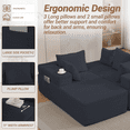 thumbnail image 6 of DELMANGO Modular Sectional Sofa with L-Shape Chaise, Corduroy Boneless Couch Set for Living Room, No Assembly Required, Black, 6 of 8
