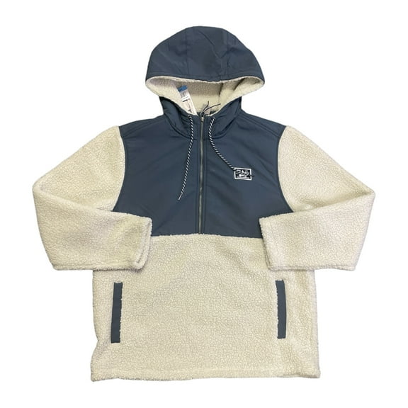 Hurley Men's Long Sleeve Half Zip Sherpa Anorak Hoodie (Bone, L)