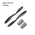 thumbnail image 2 of Hélices RC CW CCW 8045 8x4.5 Pulgadas 2-Van Fixed-Wing para Juguete de Avión, Nylon Negro 2 Pares con Anillo Adaptador, 2 of 4