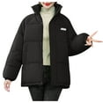 thumbnail image 2 of Lilgiuy Women Hoodless Zippers Solid Loose Long Sleeve Bomber Warm Blouse Coat Jackets for New Year Valentine's Day, 2 of 5
