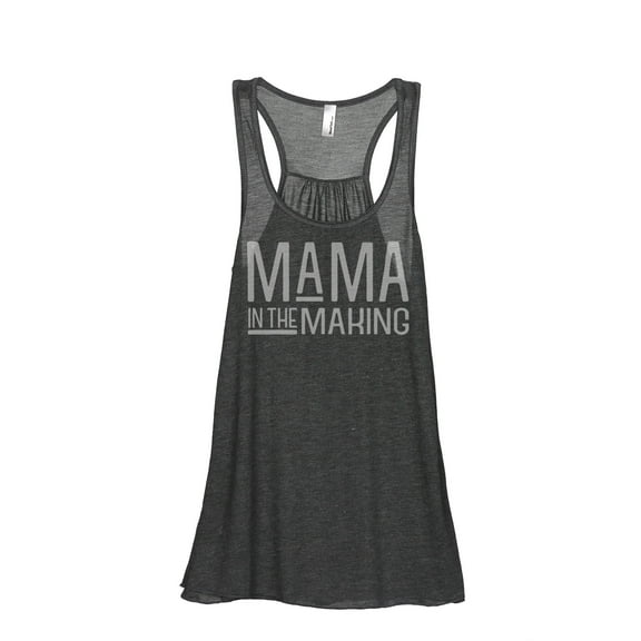 Thread Tank Mama In The Making Women's Fashion Sleeveless Flowy Racerback Tank Top Charcoal Small