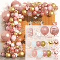 thumbnail image 1 of Kit de arco de guirnalda de Globos de Oro rosa, decoración de fiesta de cumpleaños de boda, decoración de Baby Shower de adultos y niños, suministros de boda, 1 of 4