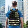 thumbnail image 3 of Pzuqiu Camo American Flag Personalized 17 Inch School Backpack for Girls Custom Backpack with Name Lightweight Breathable Shoulder Bag for Kids Students Elementary Middle School, 3 of 7