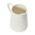 thumbnail image 4 of Creative Co-Op Farmhouse Embossed Stripe Ceramic Pitcher, Distressed White, 4 of 6