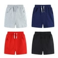 thumbnail image 3 of Toddler Kids Boys Shorts with Drawstring Solid Summer Cotton Shorts Pull On Active Jogger Shorts for 2-7 Years, 3 of 4