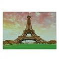 thumbnail image 2 of Eiffel Tower Cutting Board, Eiffel Tower Colorful Sky Grass Nature European Clouds Photography, Decorative Tempered Glass Cutting and Serving Board, Large Size, Coral Brown, by Ambesonne, 2 of 5