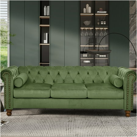 JERFIT Cloud Couch 2-Seater Sofa with Pillows, Plush Chenille Fabric, Modern Loveseat for Living Room, Lounge, Apartment, Pink