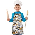 thumbnail image 2 of Halloween Ghost Pumpkin Pattern Kids Aprons for Girls and Boys,Adjustable Neck Strap Toddler Aprons for Kids Cooking Baking,23.6"x19", 2 of 7