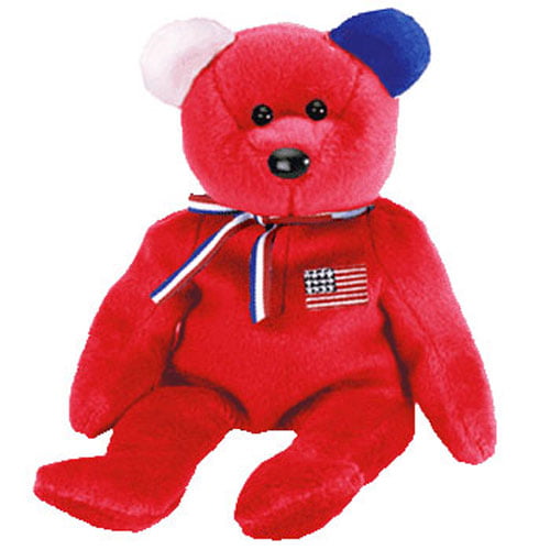 Red Version - Internet Excl TY Beanie Baby MWMTs AMERICA the Bear 8.5 inch 