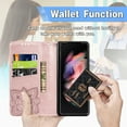 thumbnail image 2 of Allytech Samsung Galaxy Z Fold5 Flip Wallet Case, Luxury PU Leather [Butterfly & Flower Embossed] Magnetic Clasp Stand Case Built-in Card Slots & Cash Pocket, Shockproof Wrist Strap Case, Rosegold, 2 of 16