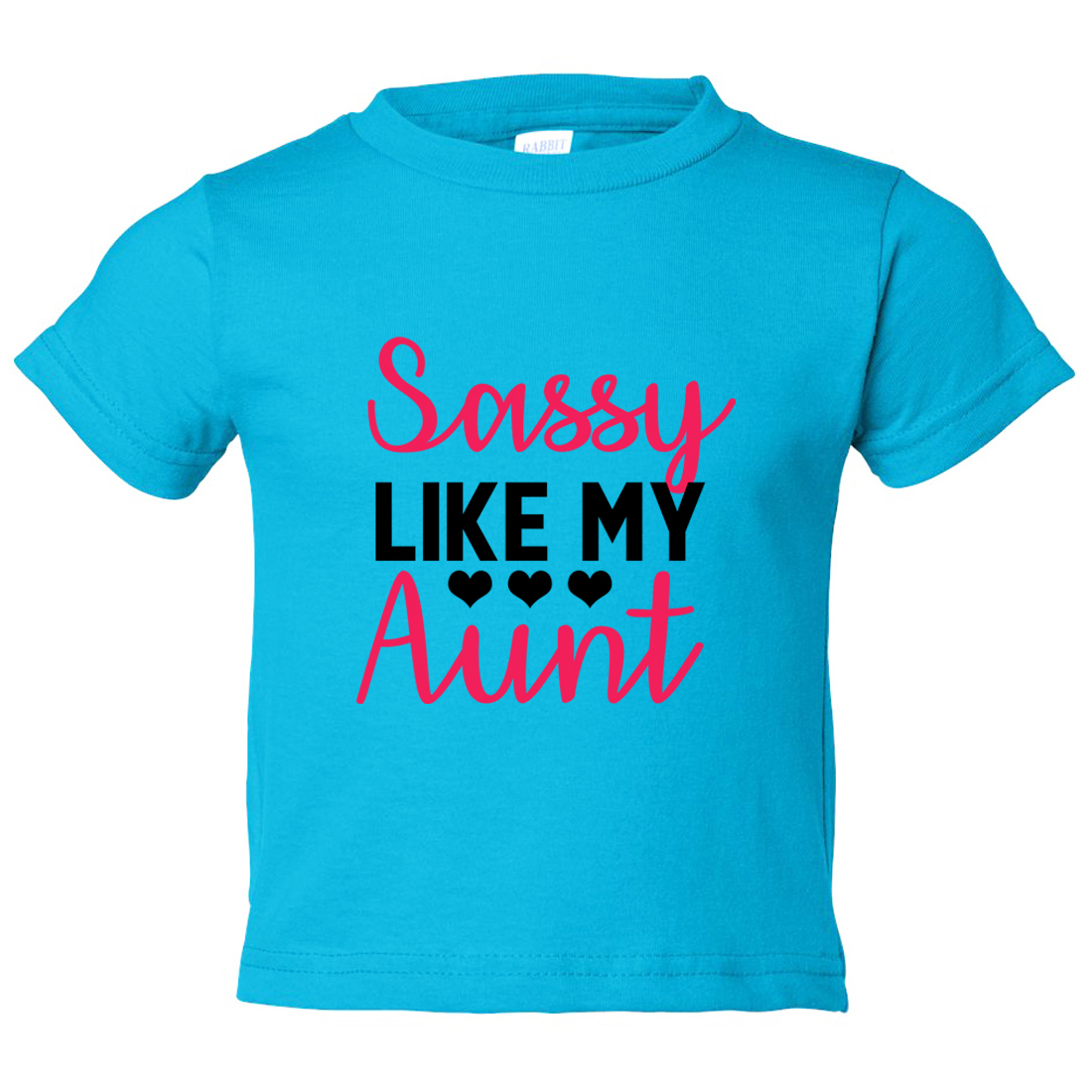Funny Threadz Girls Cute Family “Sassy Like My Aunt" Aunt Gift Funny Toddler Shirt, Dark