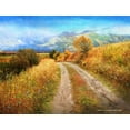 thumbnail image 2 of Vest, Christopher 14x12 Gold Ornate Wood Framed with Double Matting Museum Art Print Titled - Nice Road Shot Idaho, 2 of 4