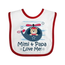 Inktastic Mimi and Papa Love Me Boys Boys Baby Bib