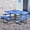 Blue, variant on LZBEITEM 46'' Square Outdoor Commercial Steel Metal Picnic Table Set, Heavy Duty Sturdy Picnic Tables Furniture Set with 4 Benches and Umbrella Hole for Garden, Terrace, Deck, and Park - Blue