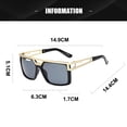 thumbnail image 2 of Fashion sunglasses with large frame, double bridge alloy, Black, 2 of 5