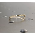 thumbnail image 2 of Jewelerix 14K Yellow Gold Vermeil V Shape Moissanite Chevron Ring, Dainty Stackable Ring Minimalist Wedding Band for Women, 2 of 5