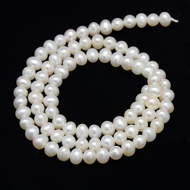 Natural Cultured Freshwater Pearl Beads Strands Potato Creamy White 4~5mm Hole: 0.8mm about 90pcs/strand 14.96 inch~15.74 inch DIY