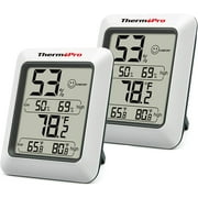 ThermoPro TP50 2 Pieces Digital Hygrometer Indoor Thermometer Room Thermometer and Humidity Gauge with Temperature Humidity Monitor