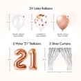 thumbnail image 3 of EpiqueOne – 41 Piece Rose Gold 21st Birthday Party Kit – Rose Gold Happy Birthday Banner & Cake Topper, Circle Garland, Pom Poms, Balloons, Shiny Curtains – Party Decorations for Women, Girls, 3 of 9