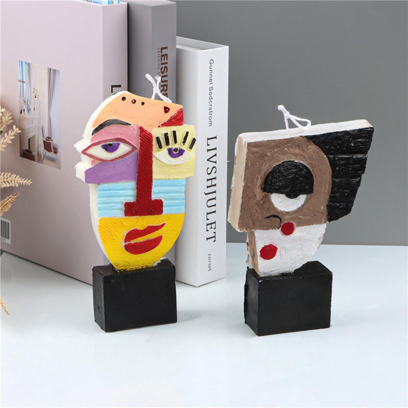Osdhezcn Artistic Face Silicone Mold DIY Expressiion Candle Soap Mould Accessory for Handmade Aromatherapy Plaster Resin Moulds Gift