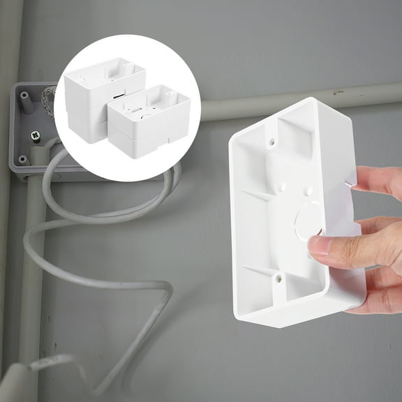 FRCOLOR 6pcs Electrical Outlet Mounting Box Wall Mounted Plastic Box Surface Mount Back Box Safety Installation Accessory For Home