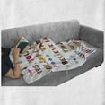 thumbnail image 6 of Colorful Soft Flannel Fleece Throw Blanket, Slogans with Cheerful Funny Typography Design with Daisy Blossoms, Cozy Plush for Indoor and Outdoor Use, 50" x 70", Multicolor, by Ambesonne, 6 of 6