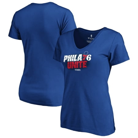 Philadelphia 76ers Fanatics Branded Women's 2019 NBA Playoffs Bound Tip Off Dunk Plus Size V-Neck T-Shirt -