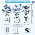 thumbnail image 2 of 3 Pcs 11.81in Metal Flower Wall Art Minimalist Metal Flower Wall Decor with Pre Drilled Holes for Home Living Room Bedroom Porch, 2 of 10