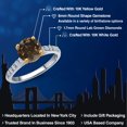 thumbnail image 2 of Gem Stone King 10K Two Tone Gold Brown Smoky Quartz and Lab Grown Diamond Engagement Ring for Women | 2.00 Cttw | Round 8MM | Gemstone Birthstone | Size 5, 2 of 6