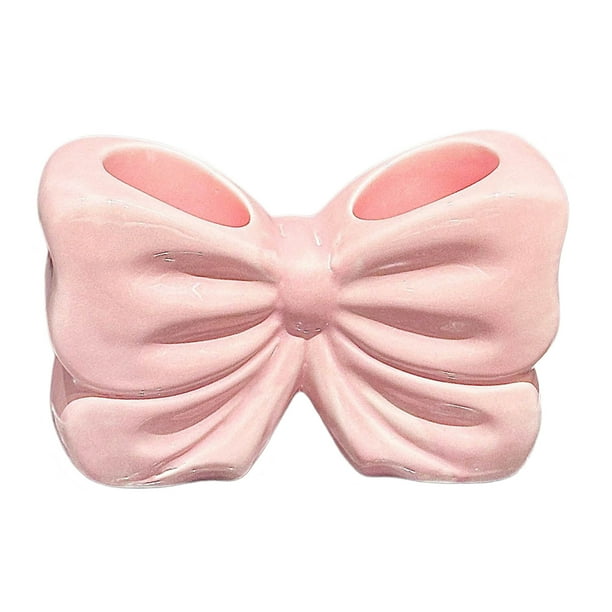 Portacepillos de dientes con forma de pajarita Decoración de cerámica con forma de pajarita Portacepillos de dientes Accesorios para el baño Hogar