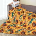 thumbnail image 6 of Honeii Beautiful Bohemian Sunflower Print Fleece Blanket - Throw Blanket for Bed, Sofa, Couch, Camping, and Travel , Microplush Ultra Soft Warm Blanket-40"x30", 6 of 7