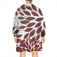 thumbnail image 2 of Wearable Oversized Blanket,Red Floral and Petal Pattern Wearable Blanket Hoodie for Adults,Cozy Hooded Blankets with Super Pockets,Super Warm Fuzzy Pullover for Women & Men, 2 of 6