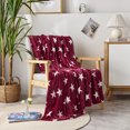 thumbnail image 2 of JML Fleece Throw Blanket Soft Cozy Plush Nap Blanket,50"x60", Burgundy Star, 2 of 7
