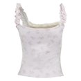 thumbnail image 5 of Musuos Women Floral Tank Tops Lace Patchwork Sleeveless Summer Crop T-Shirt, 5 of 8
