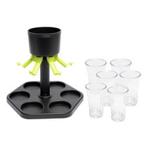 Lexi Home 6 Glass Shot Dispenser with Holder and Glasses - Neon Green