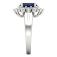thumbnail image 3 of Clara Pucci 14K White Gold Solid Gold BlueSapphire Halo Anniversary Ring for Women - 2.72 cttw Oval Cut, 3 of 7