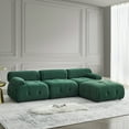 thumbnail image 2 of Williamspace Velvet L Shaped Modular Sofa with Reversible Ottoman, Green, 2 of 8