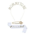 thumbnail image 2 of Conjunto de banda para baby shower, diadema, broche, decoración acogedora para fiestas, banda para baby shower Oro blanco, 2 of 9